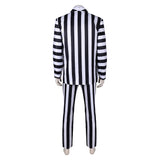 Beetlejuice Betelgeuse Black White Stripe Suit Movie Character Cosplay Costume Outfits Halloween Carnival Suit