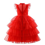 Beetlejuice Lydia Children Kids Girl Red Dress Cosplay Costume Outfits Halloween Carnival Suit