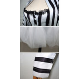 Beetlejuice Lydia Striped Suit Dress Cosplay Costume Outfits Halloween Carnival Suit