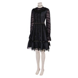 Beetlejuice Season 2 Lydia Deetz Black Sheer Tulle Dress Cosplay Costume Outfits