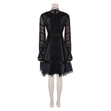 Beetlejuice Season 2 Lydia Deetz Black Sheer Tulle Dress Cosplay Costume Outfits