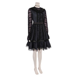 Beetlejuice Season 2 Lydia Deetz Black Sheer Tulle Dress Cosplay Costume Outfits