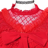 Beetlejuice The Musical Lydia Deetz Cosplay Red Wedding Dress For Female Halloween Carnival Party Suit