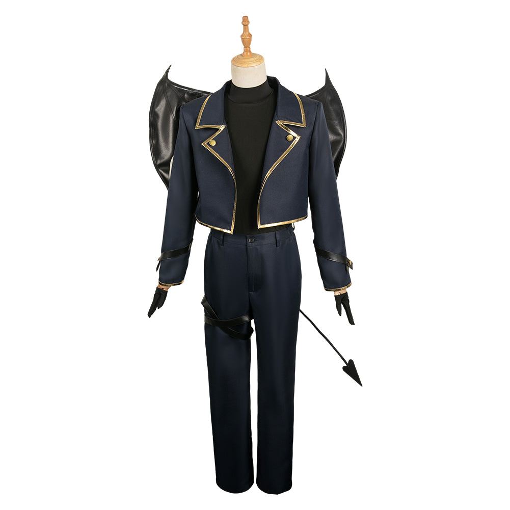 Blue Lock Mikage Reo Halloween Black Devil Suit Cosplay Costume Outfit ...