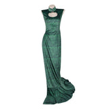 Boa Hancock Women Green Qipao Cosplay Costume Halloween Carnival Party Suit