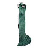 Boa Hancock Women Green Qipao Cosplay Costume Halloween Carnival Party Suit