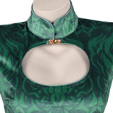 Boa Hancock Women Green Qipao Cosplay Costume Halloween Carnival Party Suit