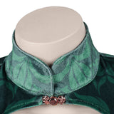 Boa Hancock Women Green Qipao Cosplay Costume Halloween Carnival Party Suit
