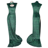Boa Hancock Women Green Qipao Cosplay Costume Halloween Carnival Party Suit