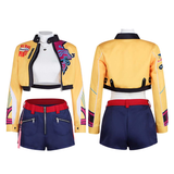 KPop Demon Hunters Rumi Cosplay Yellow Outfit For Adult Female Halloween Carnival Suit Wig