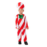 Candy Cane Kids Cosplay Costume Christmas Outfits    
