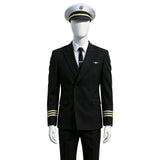 Catch Me If You Can Frank Abagnale Black Captain Uniform Cosplay Costume Halloween Carnival Party Suit