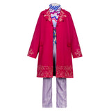 Charlie and the Chocolate Factory Willy Wonka Red Outfit Cosplay Costume Halloween Carnival Party Suit