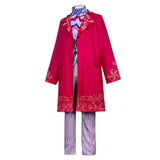 Charlie and the Chocolate Factory Willy Wonka Red Outfit Cosplay Costume Halloween Carnival Party Suit