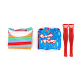 Child's Play Chucky Blue Dress Red Socks Cosplay Costume Halloween Party Suit