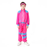  Children Stage Costume Pink Retro Dance Clothes Sportwear Set Outfits For Children