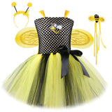 Childrenswear Bee Wings Yellow Set Girl's Mesh TUTU Skirt