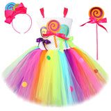 Childrenswear Colorful Candy Ice Cream Girl's Mesh Skirt Poncho Skirt