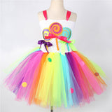 Childrenswear Colorful Candy Ice Cream Girl's Mesh Skirt Poncho Skirt