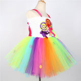Childrenswear Colorful Candy Ice Cream Girl's Mesh Skirt Poncho Skirt