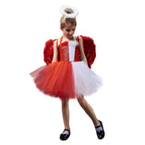 Childrenswear Girls Angel Tutu Dress Mesh Dress Cosplay Costume Outfits Halloween Carnival Suit