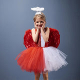 Childrenswear Girls Angel Tutu Dress Mesh Dress Cosplay Costume Outfits Halloween Carnival Suit