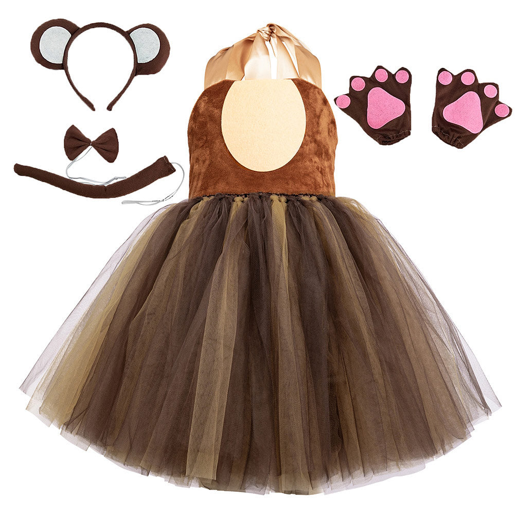 Childrenswear Girls Brown Bear Tutu Skirt Mesh Skirt Cosplay Costume O –  Cosplaysky.ca