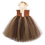 Childrenswear Girls Brown Bear Tutu Skirt Mesh Skirt Cosplay Costume Outfits Halloween Carnival Suit