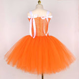 Childrenswear Girls Fox Orange Tutu Skirt Mesh Skirt Cosplay Costume Outfits Halloween Carnival Suit
