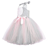 Childrenswear Girls Grey Rabbit Tutu Skirt Mesh Skirt Cosplay Costume Outfits Halloween Carnival Suit