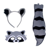 Childrenswear Girls Raccoon Grey Tutu Skirt Mesh Skirt Cosplay Costume Outfits Halloween Carnival Suit