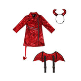Childrenswear Halloween Punk Style Red Imp Cosplay Girls Performance Costumes School Stage Costumes