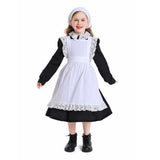 Childrenswear Kids Children Balck White Girls Thanksgiving 17th Century Rustic Maiden Dresses