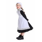 Childrenswear Kids Children Balck White Girls Thanksgiving 17th Century Rustic Maiden Dresses