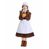 Childrenswear Kids Children Brown Girls Thanksgiving 17th Century Rustic Maiden Dresses