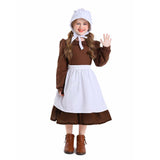 Childrenswear Kids Children Brown Girls Thanksgiving 17th Century Rustic Maiden Dresses