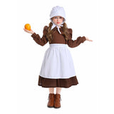 Childrenswear Kids Children Brown Girls Thanksgiving 17th Century Rustic Maiden Dresses