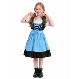 Childrenswear Kids Children Girls Beer Festival Blue Maid Dress Cosplay Costume Outfits