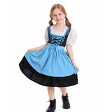 Childrenswear Kids Children Girls Beer Festival Blue Maid Dress Cosplay Costume Outfits