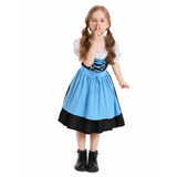 Childrenswear Kids Children Girls Beer Festival Blue Maid Dress Cosplay Costume Outfits