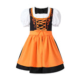 Childrenswear Kids Children Girls Beer Festival Orange Maid Dress Cosplay Costume Outfits