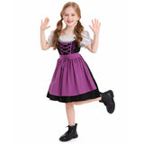 Childrenswear Kids Children Girls Beer Festival Purple Maid Dress Cosplay Costume Outfits