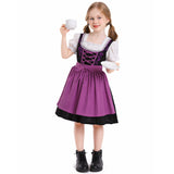 Childrenswear Kids Children Girls Beer Festival Purple Maid Dress Cosplay Costume Outfits