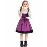 Childrenswear Kids Children Girls Beer Festival Purple Maid Dress Cosplay Costume Outfits