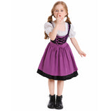 Childrenswear Kids Children Girls Beer Festival Purple Maid Dress Cosplay Costume Outfits