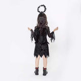 Childrenswear Kids Children Girls Black Angel Dress Cosplay Costume Outfits Halloween Carnival Suit