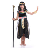 Childrenswear Kids Children Girls Black Cleopatra Cosplay Costume Masquerade Party Dress Halloween Carnival Suit