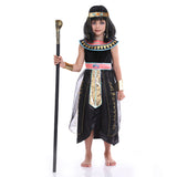 Childrenswear Kids Children Girls Black Cleopatra Cosplay Costume Masquerade Party Dress Halloween Carnival Suit