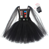 Childrenswear Kids Children Girls Black Jedi  ﻿TuTu Mesh Dress Cosplay Costume Outfits