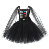 Childrenswear Kids Children Girls Black Jedi  ﻿TuTu Mesh Dress Cosplay Costume Outfits